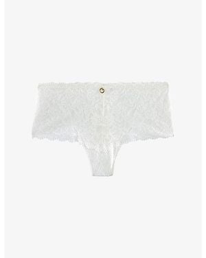Aubade Rosessence Mid-Rise Stretch-Lace Briefs - White