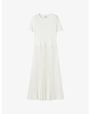 Claudie Pierlot Cotton-Blend Pleated Dress - White