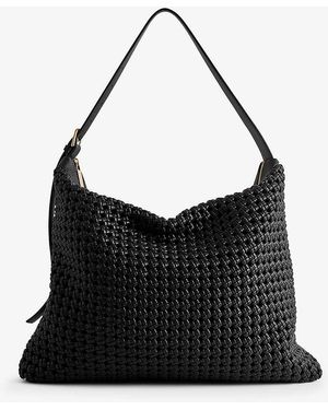 Reiss Vigo Leather Tote Bag - Black