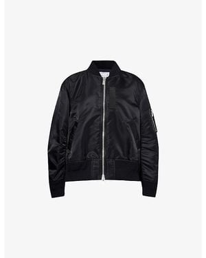 Sacai Relaxed-Fit Ruched-Sleeves Shell Jacket - Black