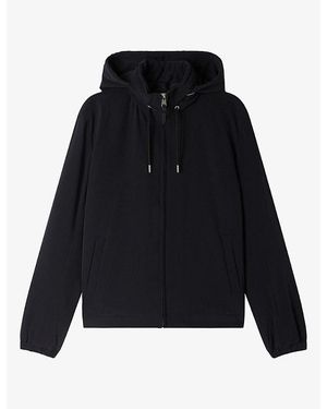 Sandro Hooded Zip-Up Shell Jacket - Blue