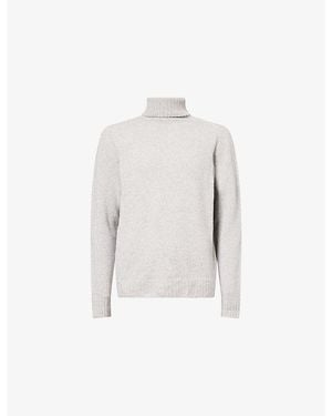 John Smedley Faisal Turtleneck Cashmere And Wool Jumper - White