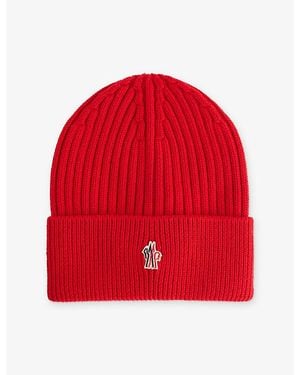 Moncler Embroidered Badge Wool Beanie