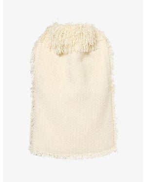 RÓHE Frames Fringed-Collar Bouclé Knitted Top - Natural