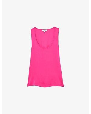 Reiss Ruby Sleeveless Stretch-Silk Top - Pink