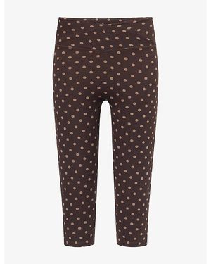 WE Are Tala Dayflex Capri Wrap-Front Jersey Leggings - Brown