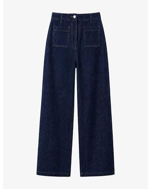 OMNES Orielle Cropped Cotton Denim Jeans - Blue