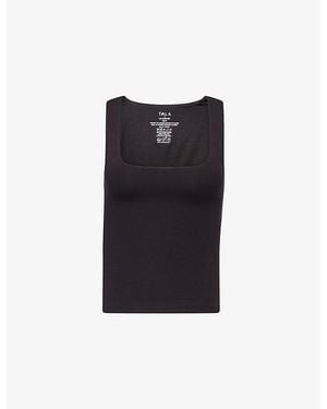 WE Are Tala 365 Square-Neck Stretch-Jersey Vest Top - Black
