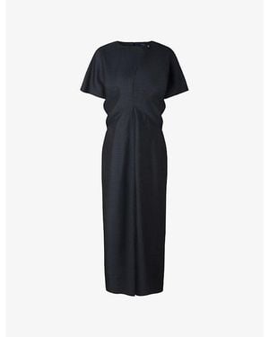 Soeur Ella Slim-Fit Silk Midi Dress - Blue