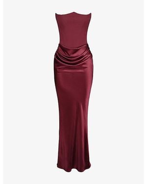 House Of Cb Sabine Strapless Corset Stretch-Woven Maxi Dress in Black | Lyst