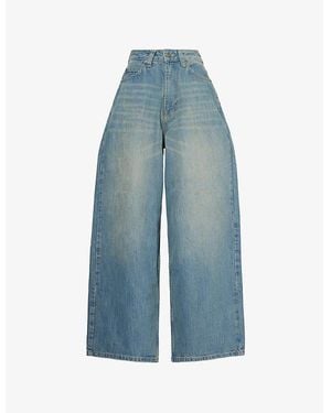 Jaded London Slub Xl Colussus Faded-Wash Wide-Leg High-Rise Denim-Blend Jeans - Blue