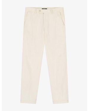 BOGGI Straight Regular-Fit Stretch-Cotton Trousers - Natural