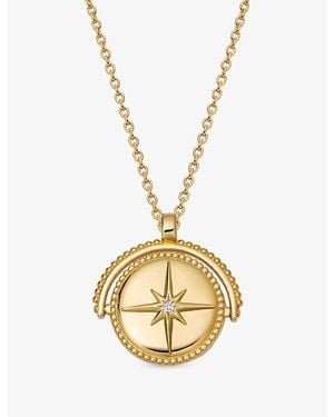 Astley Clarke Celestial Spinner 18Ct- Plated Sterling- Locket Necklace - Metallic