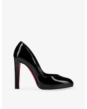Christian Louboutin Fannylove Alta 120 Patent-Leather Court Shoes - Black