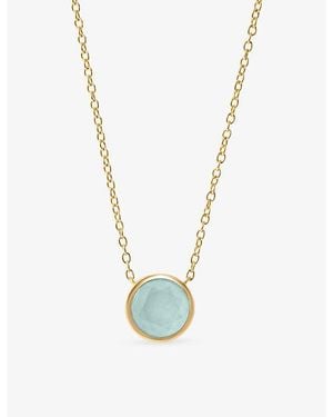 Astley Clarke Luna 18Ct- Plated Sterling- And Aqua Quartzite Pendant Necklace - Metallic