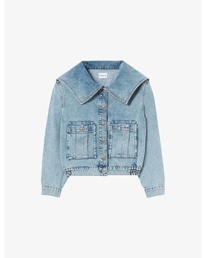 Claudie Pierlot Contrast Stitch Denim Jacket - Blue
