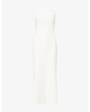 Givenchy Square-Neck Satin-Crepe Maxi Dress - White