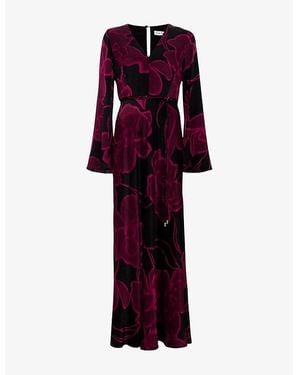 Phase Eight Rhea Floral-Print Woven Maxi Dress - Red