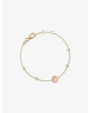 Astley Clarke Luna Lapis Station 18Ct- Plated Sterling- Created Sapphire And Quartzite Bracelet - White