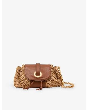 Reiss Lori Raffi And Leather Shoulder Bag - Brown