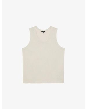 Reiss Textured Round-Neck Stretch-Woven Vest - White