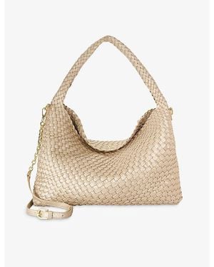 Dune Deliberate Large Woven Faux-Leather Shoulder Bag - Natural