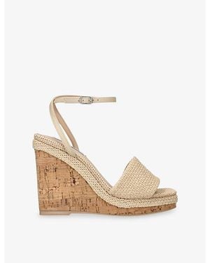 Steve Madden Outright Woven Wedge Sandals - Natural