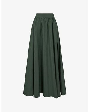 Ro&zo Partially Elasticated High-Waist Stretch-Woven Maxi Skirt - Green