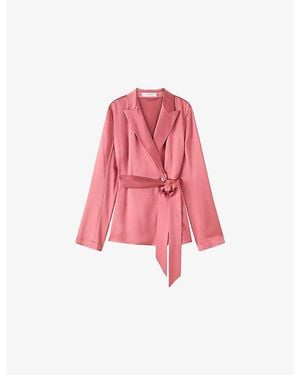 JOSEPH Archer Silk-Satin Jacket - Pink