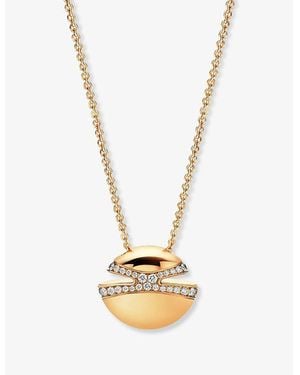 BVLGARI Cabochon 18Ct- And 0.55Ct Pavé-Diamond Pendant Necklace - Metallic
