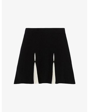 Claudie Pierlot Flared Elasticated-Waist Knitted Mini Skirt - Black