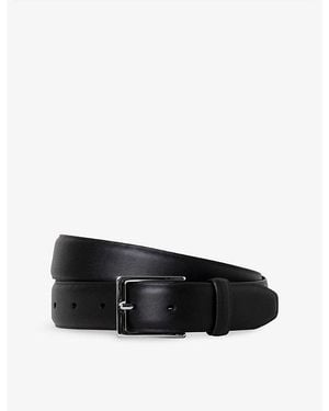 Hackett Feather-Edge Leather Belt - Black