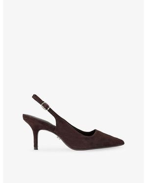 Carvela Kurt Geiger Spirited Suede Heeled Slingback Courts - Brown