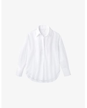 The White Company Open-Collar Relaxed-Fit Cotton-Poplin Shirt - White