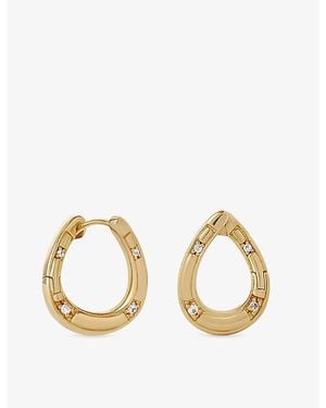 Astley Clarke Biography Horseshoe Twist 18Ct- Plated Sterling- And Sapphire Hoop Earrings - Metallic