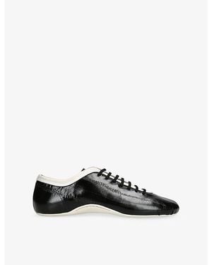 Dries Van Noten Flat Slim Leather Trainers - Black