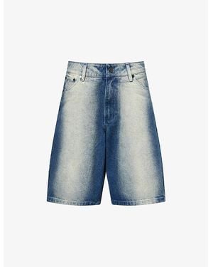 Daily Paper Bleached Oversized-Fit Denim Shorts - Blue