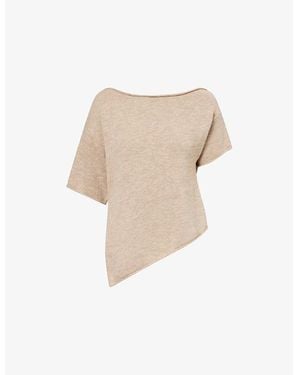 Dissh Rick Off-Shoulder Cotton-Linen Blend Knit Top - Natural