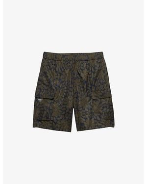 Prada Re-Nylon Floral-Print Swim Shorts - Grey