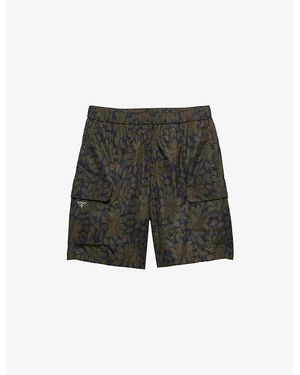 Prada Re-Nylon Floral-Print Swim Shorts - Gray