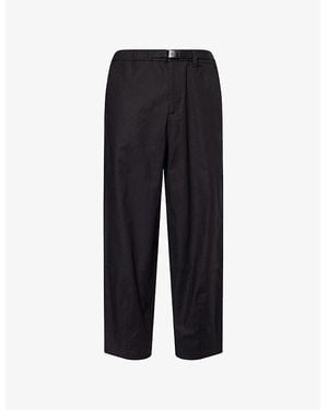 The North Face Belted Tapered-Leg Cotton Trousers - Black