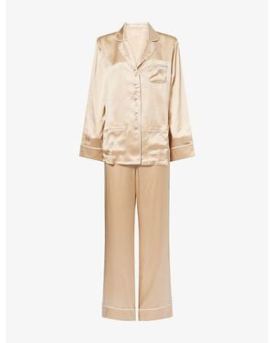 Olivia Von Halle Coco Silk Pyjama Set - Natural