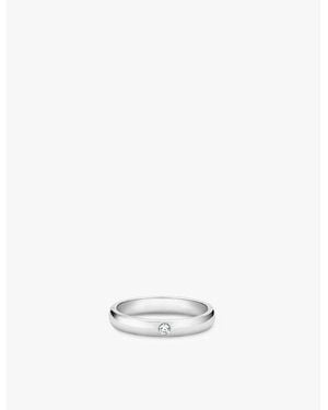 De Beers Jewellers The Classic One Platinum And 0.05Ct Brilliant-Cut Diamond Wedding Ring - White