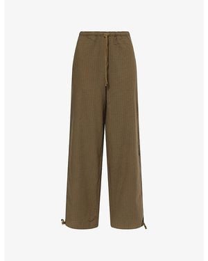 Peachy Den The Coppola Lounge Cotton Trousers - Green