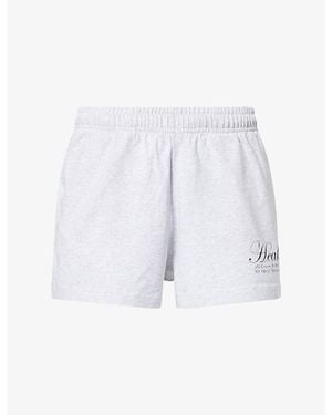 Sporty & Rich Ny Health Disco Cotton Shorts - White