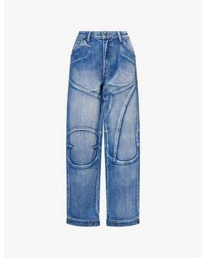 Jaded London Panelled Sonic Denim Jeans - Blue