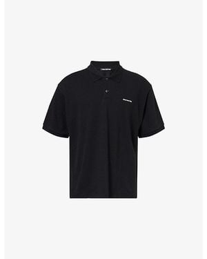 Cole Buxton Mini Logo Short-Sleeves Stretch-Cotton Piqué Polo Shirt - Black