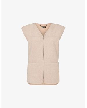 Whistles Josie Relaxed-Fit Fleece Gilet - Natural