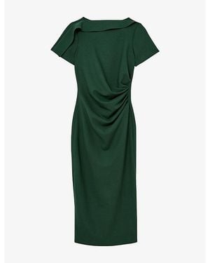 Reiss Hilary Ruched Boat-Neck - Green