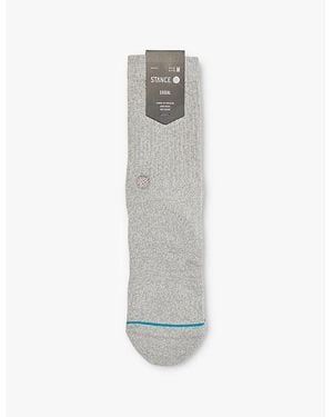 Stance Icon Logo-Embroidered Crew-Length Cotton-Blend Crew Socks - White